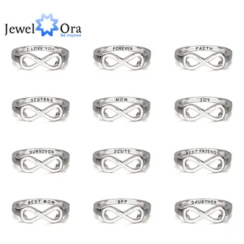 Personlig 925 Sterling Sølv Infinity-Ring Indgraveret Venskab Ring Søster Ring Til Fest Bedste Gave (JewelOra RI102142)
