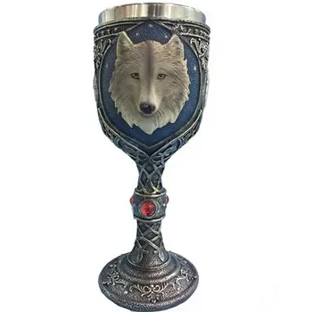 Personlig Wolf Cup dobbeltvægget Rustfrit Stål 3D Wolf Og Øl Tumbler Gave Drikker Bægeret Dyr Vinglas drikkeskål