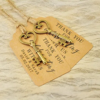 Personlige Favoriserer tags Bryllup Tags Antik Nøgle Gave-Tags Escort Kort Vintage Nøgler i Sæt af 50 til 100 stykker