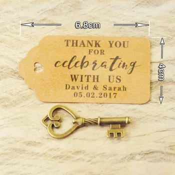 Personlige Favoriserer tags Bryllup Tags Antik Nøgle Gave-Tags Escort Kort Vintage Nøgler i Sæt af 50 til 100 stykker
