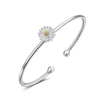 Personlighed Mode Nye Smukke Sun Flower Armbånd 925 Sterling Sølv Smykker, Små, Friske Daisy Kvindelige Gave Armbånd SB33