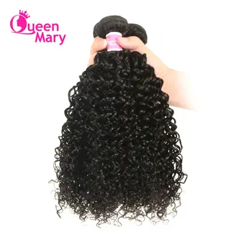 Peruvianske Kinky Curly Menneskehår Weave Bundter Et Stykke Afro Hair Extensions Naturlige Farve Queen Mary Non-Remy Hår Vævning