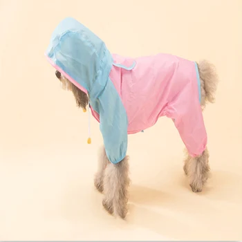 Pet tøj vandtæt jakke hund tøj regnjakke pet hætteklædte poncho tidevandet regnjakke buksedragt S / M / L / XL / XXL