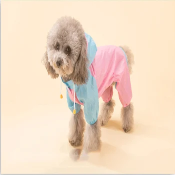 Pet tøj vandtæt jakke hund tøj regnjakke pet hætteklædte poncho tidevandet regnjakke buksedragt S / M / L / XL / XXL