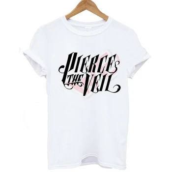 PIERCE THE VEIL HARDCORE ROCK BAND Brev, der Trykte T-shirt Kvinder Harajuku Casual t-Shirts Toppe 2016 Plus Size WMT193