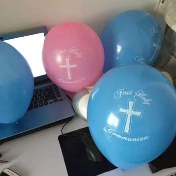 Piger Første Hellige Kommunion Barnedåb Party pink latex Ballon borddekoration Display Kit