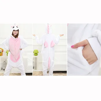 Pink Enhjørning Pyjamas Sæt Kvinder, Voksne Dyr Cosplay Kostume Vinter Varm Flannel Onesie For Piger Mode Sød Pyjamas Party Fancy