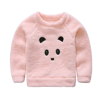 Pink Furry Lille Bjørn Toppe Til Baby Pige Børn Sweater Piger Jakker, Toppe Børn Outwear Tøj Til Vinteren