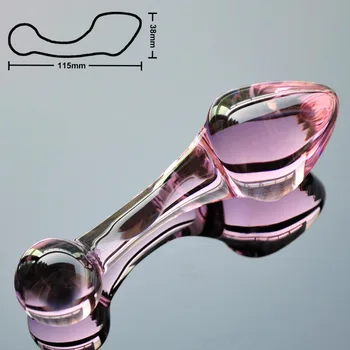 Pink Krystal butt plugs sæt Pyrex glas anal dildo ball perle falske penis kvindelige onani sex toy sæt til voksne kvinder mænd bøsse