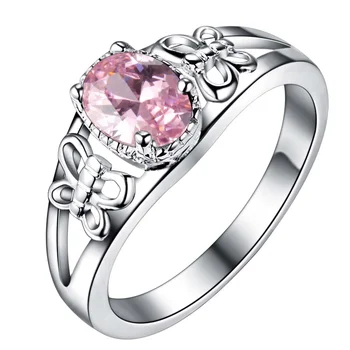 Pink zircon bling Sølv forgyldt Ring Mode Jewerly Ring Kvinder&Mænd , /JHZKMTKJ OAQUDCFW