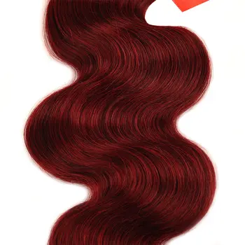 Pinshair Per-Farvet 99J Peruvianske Krop Bølge Væve 3 Bundter Fed Rød Billige Human Hair Extensions Bourgogne Hår Bundter Non Remy
