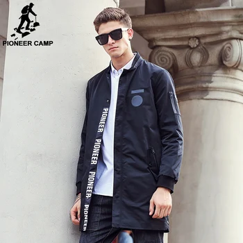 Pioneer Camp 2018 Nye stil lang Trench Coat Mænd mærke tøj fashion Lange Jakker, Frakker mærke-tøj herre Frakke 611311