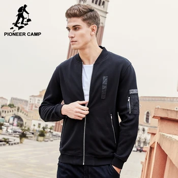 Pioneer Camp Casual lynlås mænd hættetrøjer mærke-tøj mode tyk fleece trøje mandlige top kvalitet bomuld 520032
