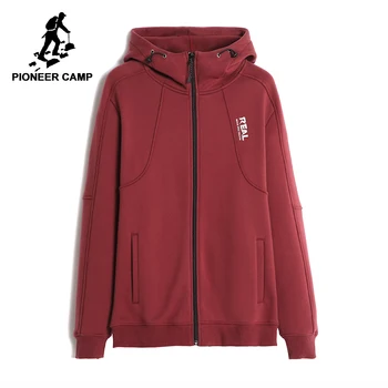Pioneer Camp casual solid foråret mænd jakke mærke tøj mode hooded komfortabel fleece mandlige lag bomuld AJK701244