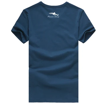 Pioneer Camp mærke korte sommer mænd tshirt komfortable, åndbar blå t-shirt mandlige mode bomuld t-shirt haj mønster 405047
