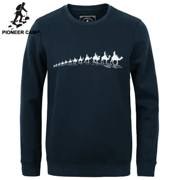 Pioneer Camp nye efterår og Vinter fashion mænd hættetrøjer casual bomuld tykkere fleece mandlige pullover træningsdragt herre crewneck sweatshirt