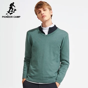 Pioneer Camp nye solid trøjer mænd mærke tøj casual V-hals efterår forår sweater mandlige top kvalitet kinitted sweater 566302