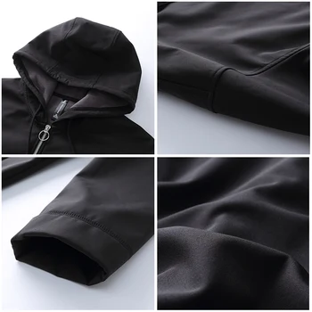 Pioneer Camp vandtæt softshell jakke frakke mænd brand-tøj hooded sort casual foråret pels mandlige vindjakke AJK702376