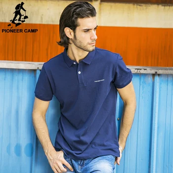 Pionner Camp Mærke tøj Nye Mænd Polo Shirt Mænd Business & Casual solid mandlige polo shirt i åndbar kortærmet polo shirt