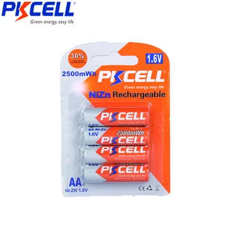 PKCELL 8186 NI-ZN Batteri Oplader OS/EU Plug + 4STK 2500MWH 1,6 V NI-ZN AA Genopladelige Batterier Til Legetøjet CE/ROHS-Certificering