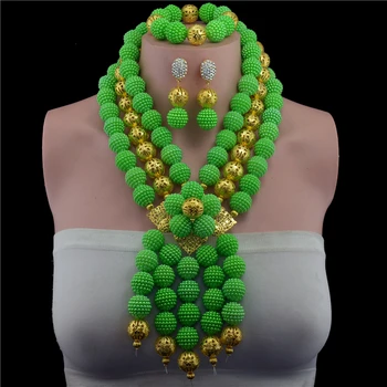 Plast Perle Bold 2017 Mode afrikanske perler halskæde sæt nigerianske bryllup afrikanske perler smykke sæt Gratis fragt