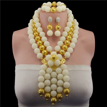 Plast Perle Bold 2017 Mode afrikanske perler halskæde sæt nigerianske bryllup afrikanske perler smykke sæt Gratis fragt