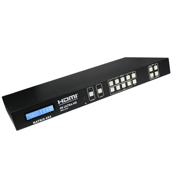 Playvision 4K HDMI matrix Switcher 4X4 18G 4:4:4 HDMI-2.0 HDCP 2.2 3D IR-EDID RS232