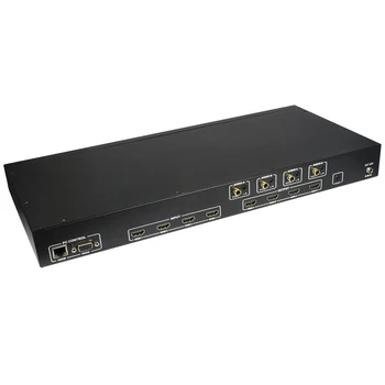 Playvision 4K HDMI matrix Switcher 4X4 18G 4:4:4 HDMI-2.0 HDCP 2.2 3D IR-EDID RS232