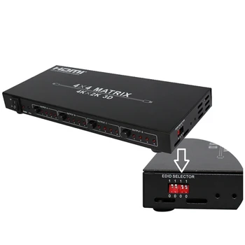 Playvision Ultra-høj opløsning HDMI matrix 4X4 4 jeg 4 ud HDMI1.4V 3D 4kX2K RS232 med Fjernbetjening