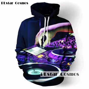 PLstar Kosmos 3D Sweatshirt Kvinder Mænd Hooded Rock DJ Print Punk Herre Hættetrøjer Hip hop Pullover Træningsdragt Moletom Masculino 5XL