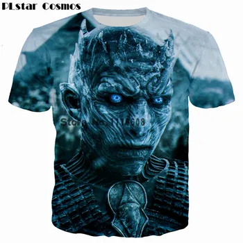 PLstar Kosmos Game of Thrones Den hvide vandrere Ghost 3D-Print Mænd/Kvinder T-shirt afslappet herre tshirt Toppe, t-Shirts, Cool t-shirt