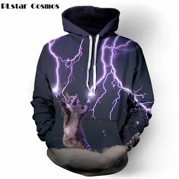 PLstar Kosmos Thundercat Sweatshirt kat lyn og torden 3d hoodie Kvinder, Mænd, Sweatshirts harajuku hætteklædte Casual Sveder