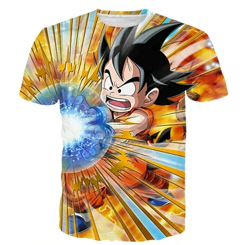PLstar Kosmos Vred Kid Goku 3D-T-Shirt med Tie Dye Animationsfilm T-Shirts Dragon Ball Z Saiyajin Tees Mænd Kvinder sommer stil casual t-shirt