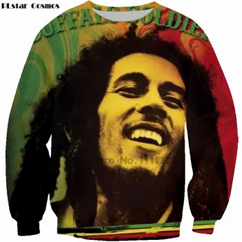 PLstar Kvinder/Mænd Hipster Crewneck Sweatshirt Reggae-Stjernen Bob Marley Udskrive 3d-hættetrøjer Tøj Jumper casual toppe størrelse S-5XL
