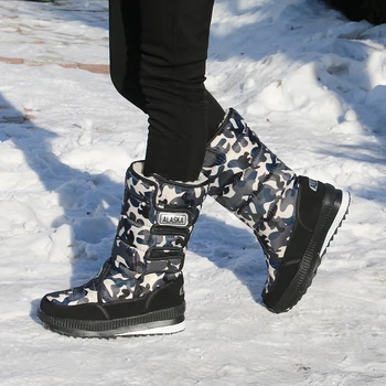 Plus størrelse 36 - 47 Mænd Støvler platform sne støvler til mænd tyk blød vandtæt skridsikker vinter sko til -40 grader