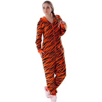 Plus Størrelse Fleece Tiger Pyjamas Kvinder Sy Onesie Animalske Kostumer Jumpsuits Par Heldragten Pyjamas Onesie For Voksne Kingurumi