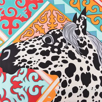 POBING Luksus Mærke Silke Tørklæde Kvinder Geometriske Leopard Unicorn Print-Pladsen Tørklæder Store Foulard Femme Twill Silke Foråret Tørklæde