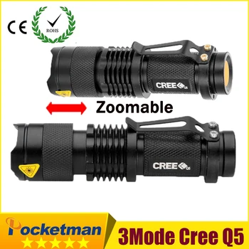 Pocketman 8000LM Hot høj kvalitet til Mini Black CREE Vandtæt LED Lommelygte 3 Modes Zoomable LED Lommelygte lommelygte Z95