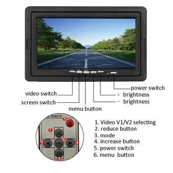Podofo 12V 24V Trådløs Bil bagfra Backup-Kamera IR Night Vision Kit + 7