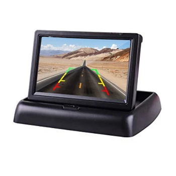 Podofo 4,3 tommer HD Sammenklappelig Car Rear View Monitor Vende LCD-TFT-Display med Night Vision Backup Bagudrettet Kamera for bil og