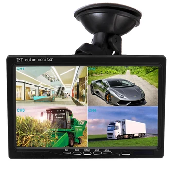 Podofo 7 Tommer Split-Skærm, Quad Monitor 4-KANALS Video Input Forruden Stil Parkering Dashboard til Bil, bakkamera Car-styling