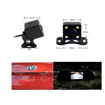 Podofo CCD HD Vandtæt Parkering Overvåger Systemet, 4 leds Night Vision Bil førerspejlets Kamera + 4,3 tommer Bil bakspejl Skærm