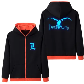 Populære Hætteklædte Hoodie Death Note Lysende Sweatshirt Pels Hoody Trøjer & Hoodies