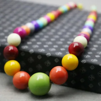 Populære Slik perler halskæde Farverige Tyrkiet Sten, Kalcedon Runde natursten til kvinder, piger, Dame hånd kæde smykker Design