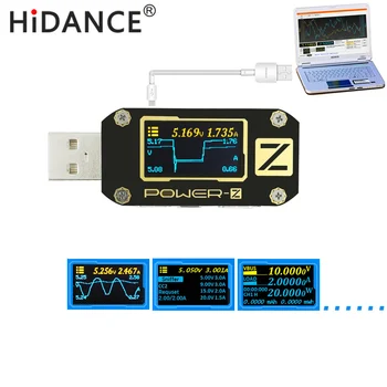 POWER-Z USB-tester QC3.0/PD Digital voltmeter amperimetro Digital spænding strøm amp volt Type-C meter power bank detektor