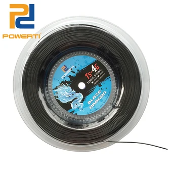 POWERTI Tennis String Polyester 4G Runde String 200 m/hjul Sort 125/130 TrainingTennis String