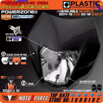 PowerZone Forlygte Motorcykel Snavs Cykel, Motocross Supermoto Universal Orange For KTM SX EXC XCF-SXF SMR 16 Forlygte