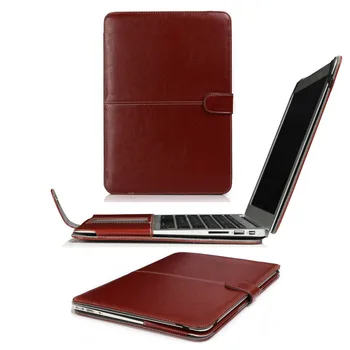 Premium Læder Smart Beskyttende Hylster Sleeve taske Cover til MacBook Air Pro Retina 11 12 13 15 Tommer Ultra macbook sag