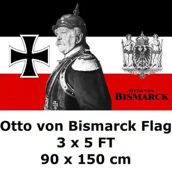 Preussen Preussiske Otto von Bismarck Flag, 3 x 5 M 100D Polyester WWI german tysk Tyskland Flag og Bannere Til boligindretning