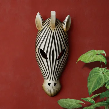 Primitiv Afrikansk Stil Emulational Dyr Maske Væggen Hængende Dekoration Bar Restaurant Kreative Væg Kunst Trendy Harpiks Håndværk